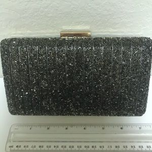 NWT Black Beaded Social Occasion Clutch